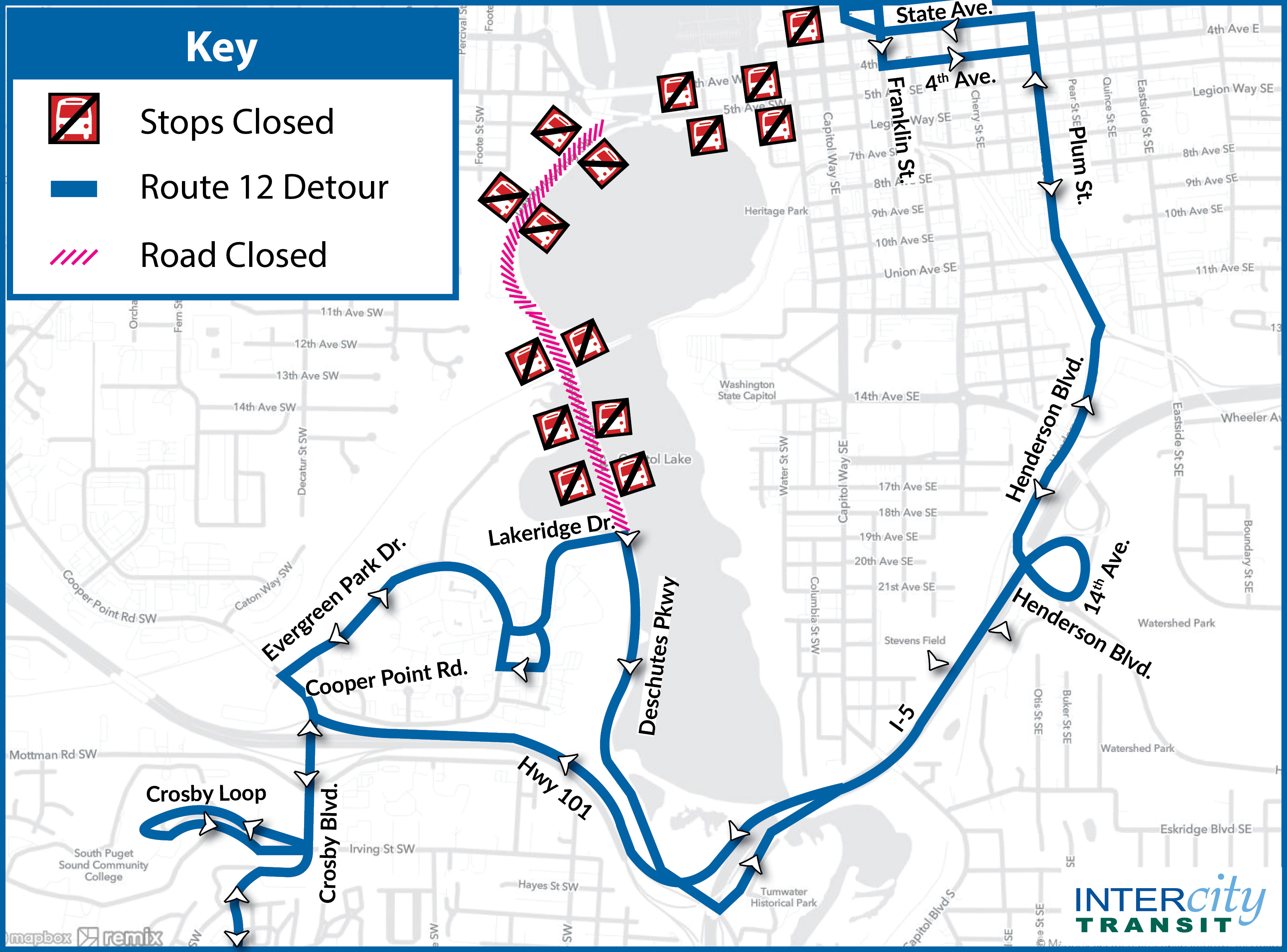 Route 12 will be on detour Saturday, July 16 and Sunday, July 17 due to